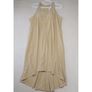 Halara Dress Size Medium Beige Racerback High Low Shelf Bra Breathable